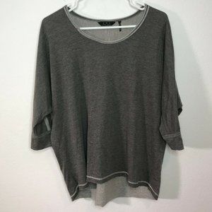 ZOA New York 3/4 Sleeve Top Blouse Hi-Lo Gray S